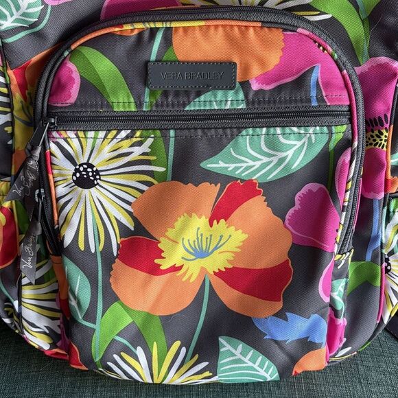 Vera Bradley lighten up campus large backpack in jazzy blooms Multicolor EUC! - Picture 2 of 12